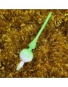 Czub Szpic 28cm dekorowany szklany choinkowy NEON brokatówka