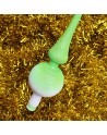 Czub Szpic 28cm dekorowany szklany choinkowy NEON brokatówka