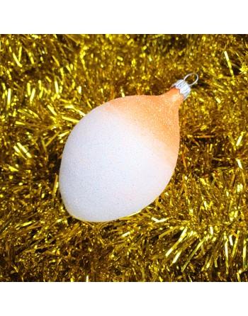 Bombka szklana ręcznie malowana cytryna brokat NEON