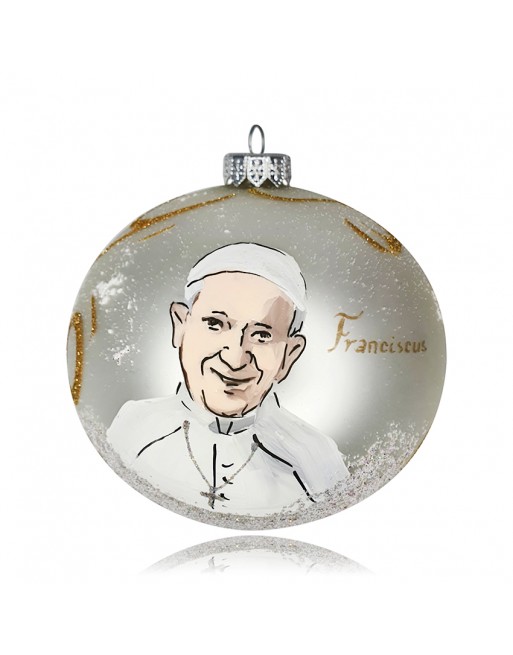 Bombka 12cm/1szt dekor z dedykacją imieniem LUX Papież Franciszek