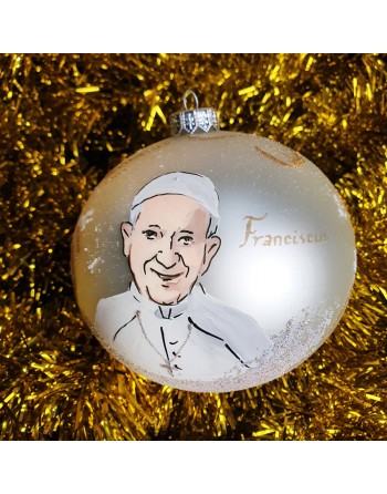 Bombka 12cm/1szt dekor z dedykacją imieniem LUX Papież Franciszek