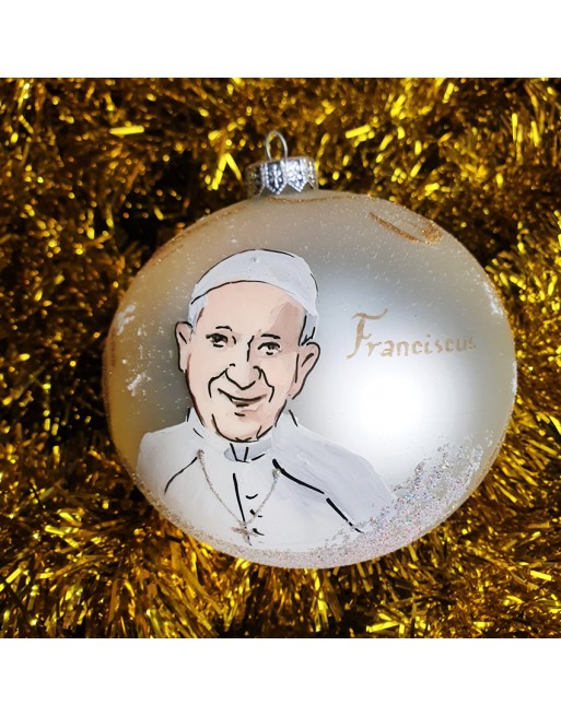 Bombka 12cm/1szt dekor z dedykacją imieniem LUX Papież Franciszek