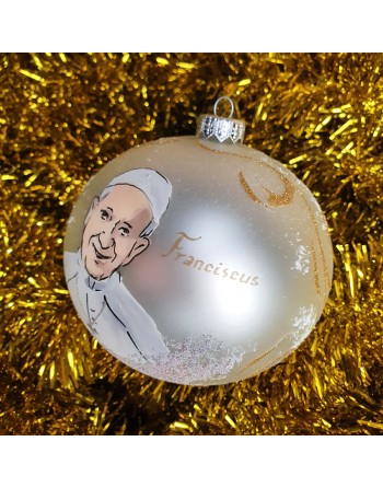 Bombka 12cm/1szt dekor z dedykacją imieniem LUX Papież Franciszek