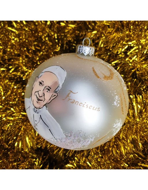 Bombka 12cm/1szt dekor z dedykacją imieniem LUX Papież Franciszek