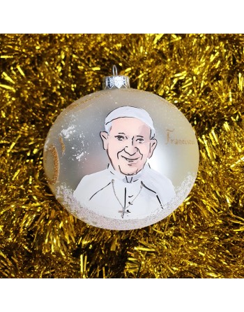 Bombka 12cm/1szt dekor z dedykacją imieniem LUX Papież Franciszek