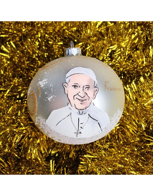 Bombka 12cm/1szt dekor z dedykacją imieniem LUX Papież Franciszek