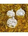 Bombki 8cm/3szt mix dekor szklane choinkowe zestaw koronka