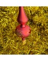 Czub Szpic 28cm dekorowany szklany na choinkę