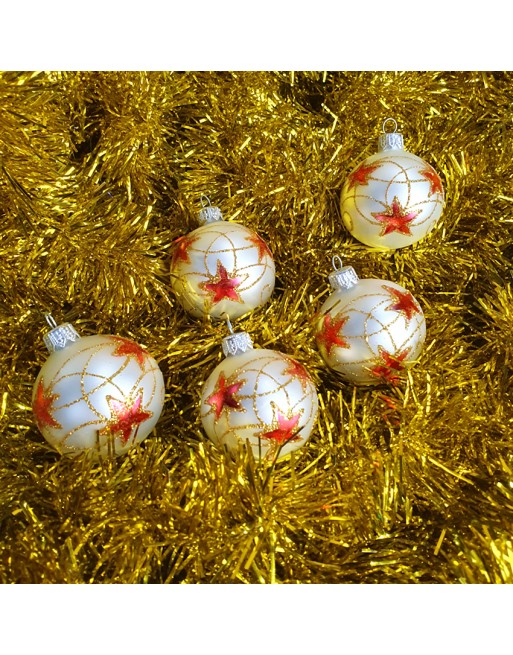 Bombki 6cm/5szt dekor szklane choinkowe ozdoby