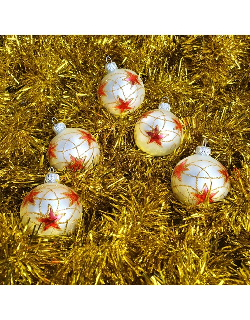 Bombki 6cm/5szt dekor szklane choinkowe ozdoby