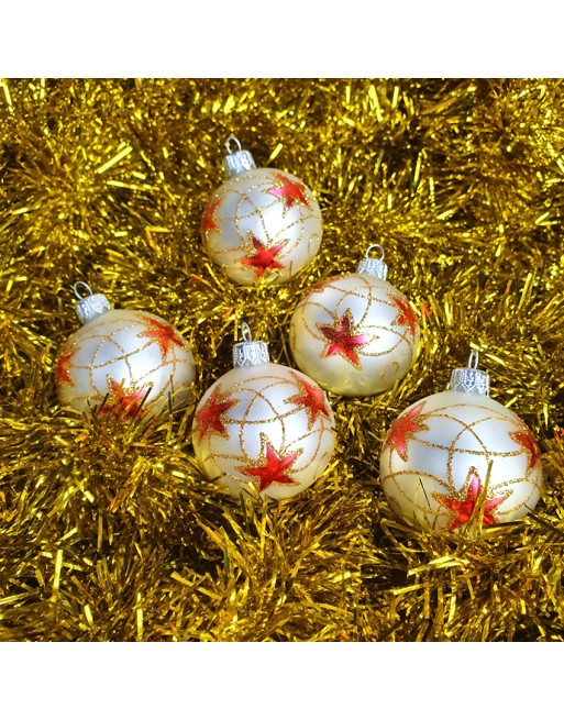 Bombki 6cm/5szt dekor szklane choinkowe ozdoby