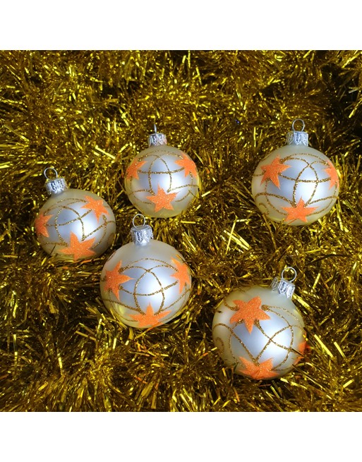 Bombki 6cm/5szt dekor szklane choinkowe ozdoby