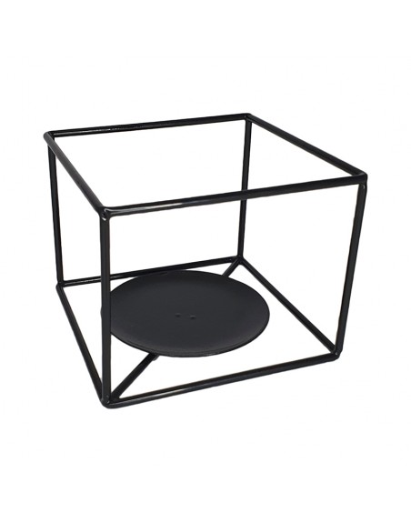 Świecznik metalowy czarny Loft tealighty stelaż