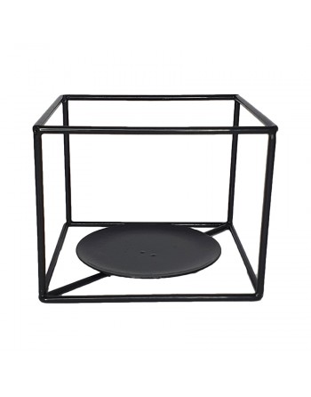 Świecznik metalowy czarny Loft tealighty stelaż