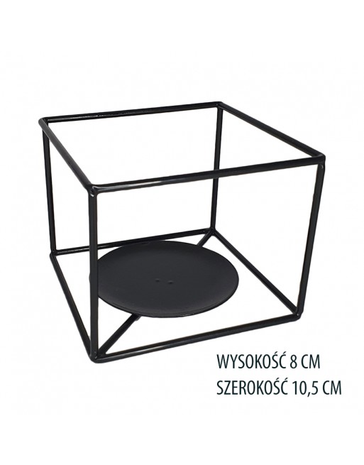 Świecznik metalowy czarny Loft tealighty stelaż