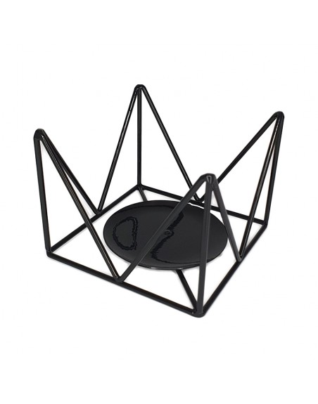 Świecznik metalowy czarny Loft tealighty stelaż