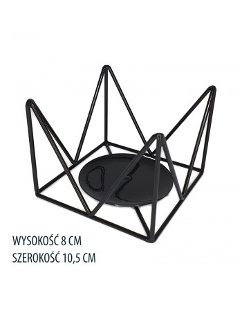 Świecznik metalowy czarny Loft tealighty stelaż