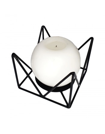Świecznik metalowy czarny Loft tealighty stelaż