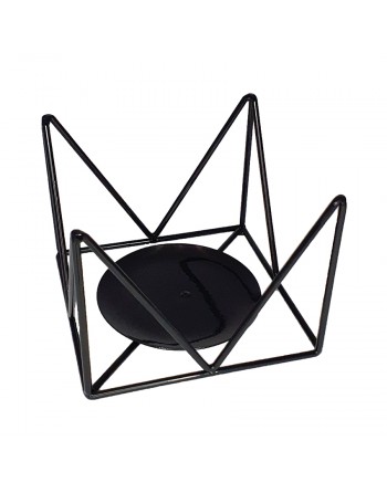 Świecznik metalowy czarny Loft tealighty stelaż