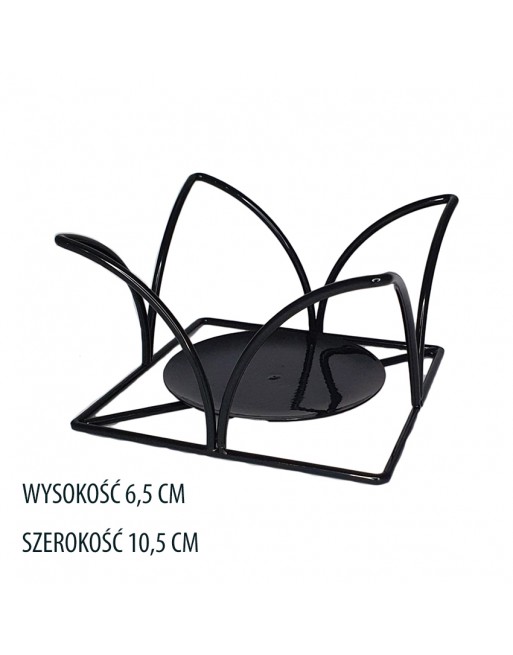 Świecznik metalowy czarny Loft tealighty stelaż