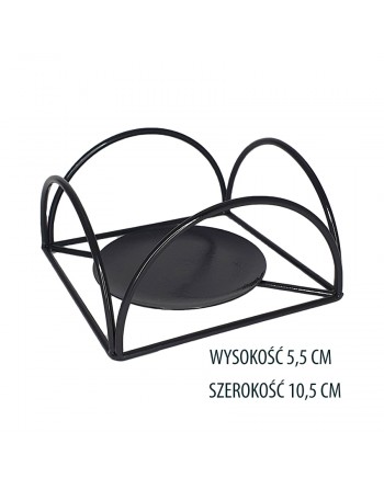 Świecznik metalowy czarny Loft tealighty stelaż