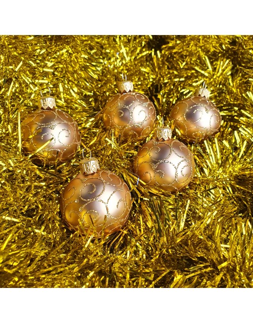 Bombki 5cm/5szt mix dekor szklane choinkowe zestaw