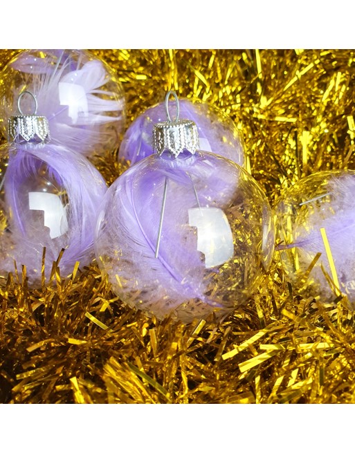 Bombki 6cm/5szt dekor szklane choinkowe ozdoby piórko