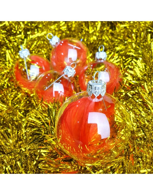 Bombki 6cm/5szt dekor szklane choinkowe ozdoby piórko