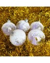 Bombki 6cm/5szt dekor szklane choinkowe ozdoby piórko oszronione