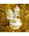Bombki 6cm/5szt dekor szklane choinkowe ozdoby piórko spirala