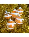 Bombki 6cm/5szt dekor szklane choinkowe ozdoby piórko spirala