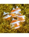 Bombki 6cm/5szt dekor szklane choinkowe ozdoby piórko spirala