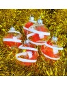 Bombki 6cm/5szt dekor szklane choinkowe ozdoby piórko spirala