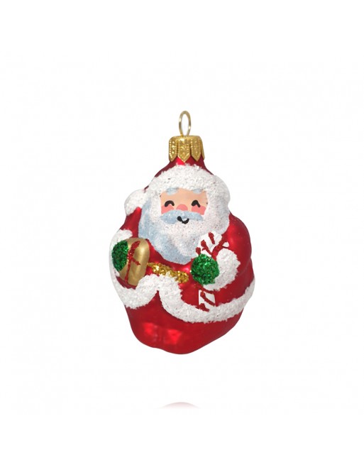 Bombka kształtka szklana ręcznie malowana figurka pękaty gwiazdorek