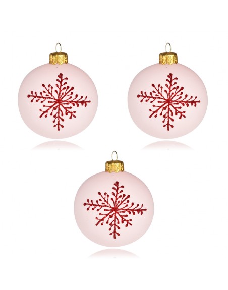 OUTLET Bombki 8cm/3szt dekor szklane choinkowe