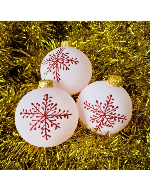 OUTLET Bombki 8cm/3szt dekor szklane choinkowe