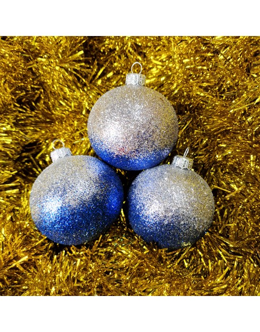 OUTLET Bombki 8cm/3szt dekor szklane choinkowe