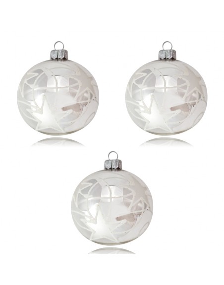 OUTLET Bombki 8cm/3szt dekor szklane choinkowe
