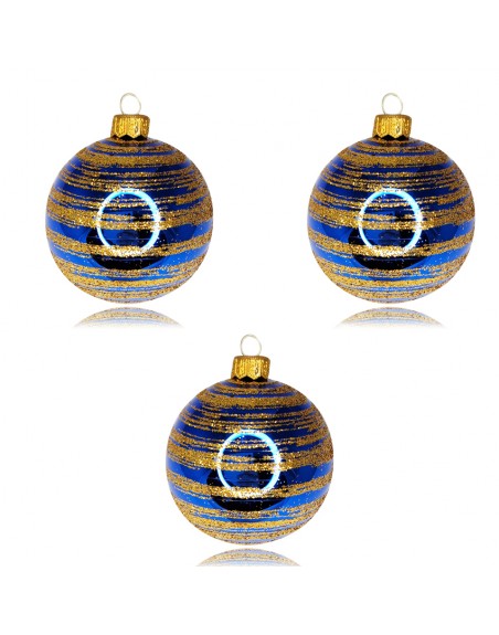 OUTLET Bombki 8cm/3szt dekor szklane choinkowe