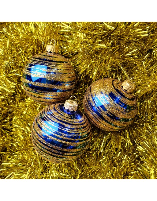 OUTLET Bombki 8cm/3szt dekor szklane choinkowe