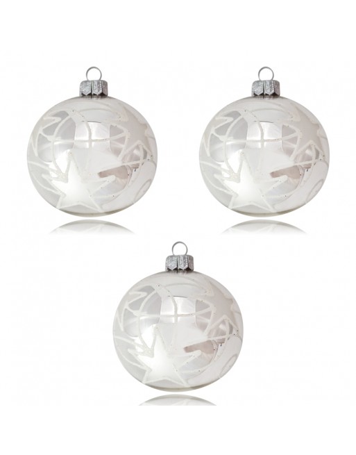 OUTLET Bombki 8cm/3szt dekor szklane choinkowe