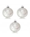 OUTLET Bombki 8cm/3szt dekor szklane choinkowe
