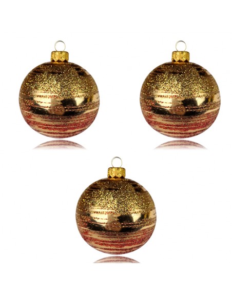 OUTLET Bombki 8cm/3szt dekor szklane choinkowe