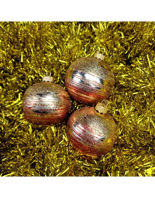 OUTLET Bombki 8cm/3szt dekor szklane choinkowe
