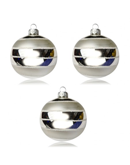 OUTLET Bombki 8cm/3szt dekor szklane choinkowe