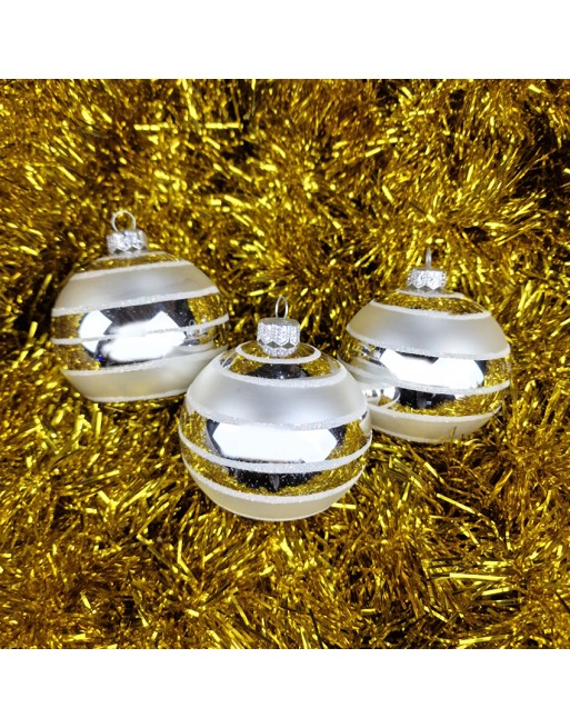 OUTLET Bombki 8cm/3szt dekor szklane choinkowe