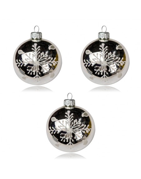 OUTLET Bombki 8cm/3szt dekor szklane choinkowe
