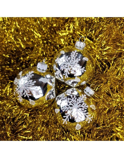 OUTLET Bombki 8cm/3szt dekor szklane choinkowe