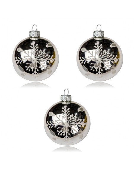 OUTLET Bombki 8cm/3szt dekor szklane choinkowe