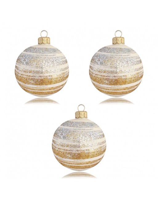 OUTLET Bombki 8cm/3szt dekor szklane choinkowe